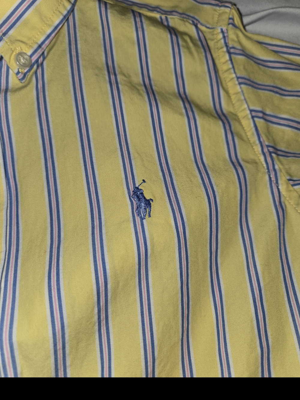 Ralph Lauren Boys Yellow Striped Polo Swim Shirt